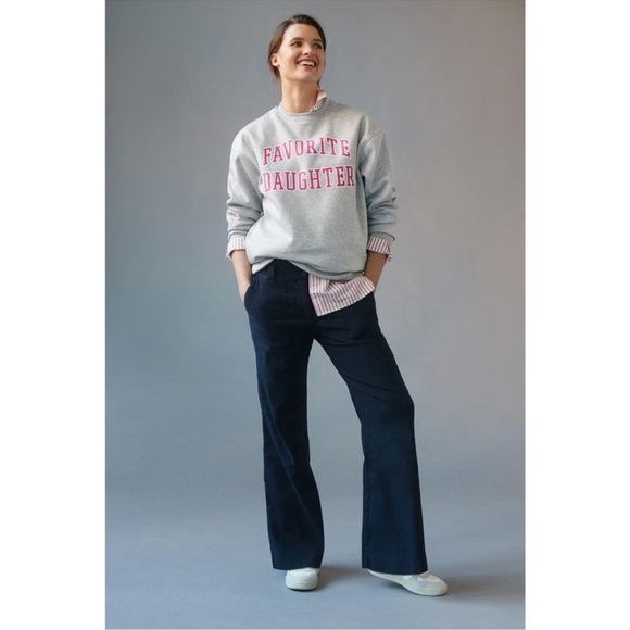 Anthropologie Maeve The Naomi Wide-Leg Pants Navy Size 2 tall - Picture 1 of 7